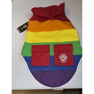 Canada Pooch Torrential Tracker Dog Rain Jacket Red,Yellow,Orange And Blue 22"